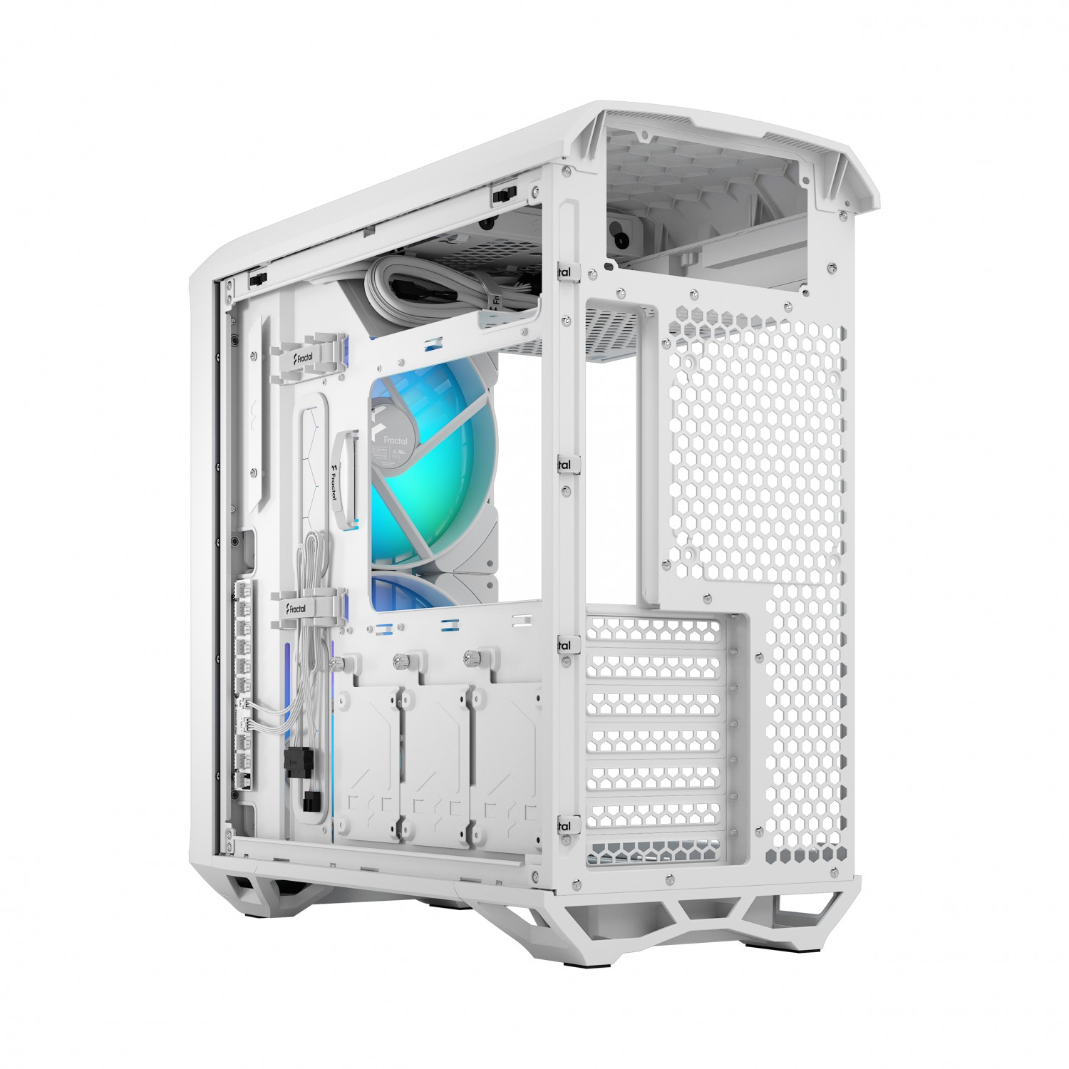 کیس کامپیوتر سفید فرکتال دیزاین مدل Fractal Design Torrent RGB - White TG Clear Tint